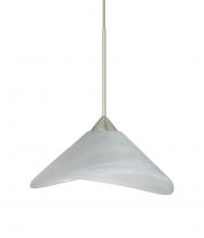 Besa Lighting 1XC-191352-SN-L - Besa Pendant Hoppi Satin Nickel Marble 1x50W Halogen, 15Ft. Cord