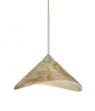 Besa Lighting 1XC-191383-SN-L - Besa Pendant Hoppi Satin Nickel Mocha 1x50W Halogen, 15Ft. Cord