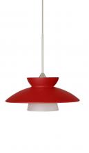 Besa Lighting 1XC-271831-LED-SN - Besa Pendant Trilo 7 Satin Nickel Red Matte 1x5W LED