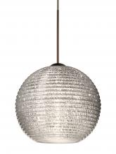 Besa Lighting 1XC-4615GL-LED-BR-L - Besa Pendant Kristall 6 Bronze Glitter 1x5W LED, 15Ft. Cord