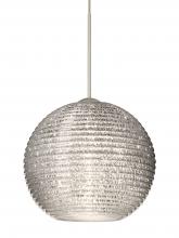 Besa Lighting 1XC-4615GL-LED-SN-L - Besa Pendant Kristall 6 Satin Nickel Glitter 1x5W LED, 15Ft. Cord