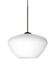 Besa Lighting 1XC-541007-BR-L - Besa Pendant Peri Bronze Opal Matte 1x50W Halogen, 15Ft. Cord