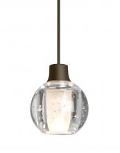 Besa Lighting 1XC-BOCA3BB-BR-L - Besa, Boca 3 Cord Pendant, Clear Bubble, Bronze Finish, 1x35W Halogen, 15Ft. Cord