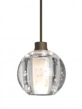 Besa Lighting 1XC-BOCA5BB-LED-BR-L - Besa, Boca 5 Cord Pendant, Clear Bubble, Bronze Finish, 1x3W LED, 15Ft. Cord