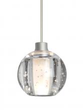 Besa Lighting 1XC-BOCA5BB-LED-SN-L - Besa, Boca 5 Cord Pendant, Clear Bubble, Satin Nickel Finish, 1x3W LED, 15Ft. Cord