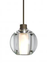 Besa Lighting 1XC-BOCA5CL-LED-BR-L - Besa, Boca 5 Cord Pendant, Clear, Bronze Finish, 1x3W LED, 15Ft. Cord