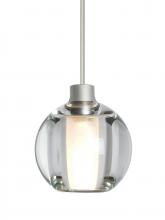 Besa Lighting 1XC-BOCA5CL-LED-SN-L - Besa, Boca 5 Cord Pendant, Clear, Satin Nickel Finish, 1x3W LED, 15Ft. Cord