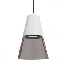 Besa Lighting 1XC-TIMO6WS-LED-BK - Besa Timo 6 Pendant,Smoke/White, Black Finish, 1x9W LED