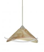 Besa Lighting 1XT-181305-SN-L - Besa Pendant Hoppi Satin Nickel Mocha/Clear 1x50W Halogen, 15Ft. Cord