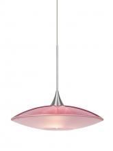 Besa Lighting 1XT-6294RD-LED-SN - Besa Pendant Spazio Satin Nickel Red/Frost 1x5W LED