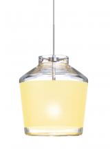 Besa Lighting 1XT-PIC6CR-SN - Besa Pendant Pica 6 Satin Nickel Creme Sand 1x50W Halogen