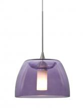 Besa Lighting 1XT-SPURPL-SN - Besa Spur Cord Pendant, Plum, Satin Nickel Finish, 1x35W Halogen