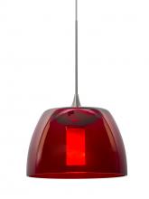 Besa Lighting 1XT-SPURRD-SN - Besa Spur Cord Pendant, Red, Satin Nickel Finish, 1x35W Halogen