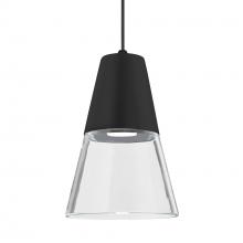 Besa Lighting 1XT-TIMO6BC-LED-BK - Besa Timo 6 Pendant,Clear/Black, Black Finish, 1x9W LED