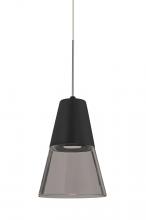 Besa Lighting 1XP-TIMO6BS-LED-SN - Besa, Timo 6 Cord Pendant,Smoke/Black, Satin Nickel Finish, 1x9W LED