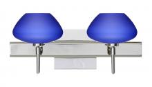 Besa Lighting 2SW-541087-LED-CR-SQ - Besa Wall With SQ Canopy Peri Chrome Blue Matte 2x5W LED