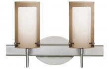 Besa Lighting 2SW-S44007-LED-SN - Besa Pahu 4 Wall 2SW Transparent Smoke/Opal Satin Nickel 2x5W LED