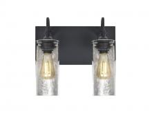 Besa Lighting 2WG-DUKESF-EDIL-BK - Besa Duke Vanity, Silver Foil, Black Finish, 2x7W LED Filament