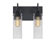 Besa Lighting 2WG-JUNI10CL-EDIL-BK - Besa Juni 10 Vanity, Clear Bubble, Black Finish, 2x7W LED Filament