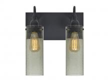 Besa Lighting 2WG-JUNI10MS-EDIL-BK - Besa Juni 10 Vanity, Moss Bubble, Black Finish, 2x7W LED Filament