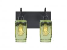 Besa Lighting 2WG-MILO4GR-EDIL-BK - Besa Milo 4 Vanity, Green, Black Finish, 2x7W LED Filament