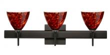 Besa Lighting 3SW-177941-LED-BR-SQ - Besa Wall With SQ Canopy Mia Bronze Garnet 3x5W LED