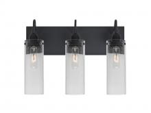 Besa Lighting 3WG-JUNI10CL-BK - Besa Juni 10 Vanity, Clear Bubble, Black Finish, 3x60W Medium Base