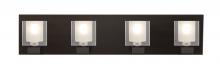 Besa Lighting 4WF-BOLOFR-BR - Besa, Bolo Vanity, Clear/Frost, Bronze Finish, 4x40W Halogen