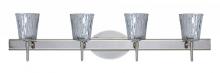 Besa Lighting 4SW-5125SF-LED-CR - Besa Wall Nico 4 Chrome Stone Silver Foil 4x5W LED