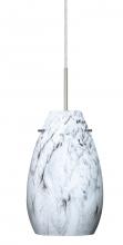 Besa Lighting J-4126MG-SN-L - Besa Pera 9 Pendant For Multiport Canopy Satin Nickel Marble Grigio 1x100W Medium Bas