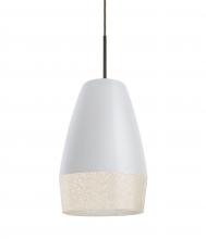 Besa Lighting J-ABU12WH-LED-BR - Besa, Abu 12 Cord Pendant for Mulitport Canopy, White/Glitter, Bronze Finish, 1x9W LE