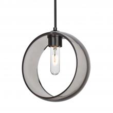 Besa Lighting J-MANASM-BK-NI - Besa Mana Pendant For Multiport Canopy, Smoke, Black Finish, 1x60W MAX E26 Base