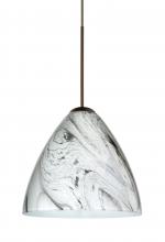 Besa Lighting RXP-1779MG-LED-BR-L - Besa Pendant Mia Bronze Marble Grigio 1x5W LED, 15Ft. Cord