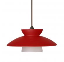 Besa Lighting RXP-271831-LED-BR-L - Besa Pendant Trilo 7 Bronze Red Matte 1x5W LED, 15Ft. Cord