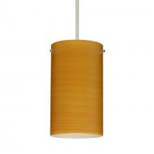 Besa Lighting RXP-4404OK-SN-277-DIM010 - Besa Stilo 7 Pendant Satin Nickel Oak 1x50W Halogen, 277V, 0-10V Dimming