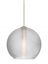 Besa Lighting RXP-461500-LED-SN-L - Besa Pendant Kristall 6 Satin Nickel Clear 1x5W LED, 15Ft. Cord