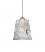 Besa Lighting RXP-512500-LED-SN-L - Besa Pendant Nico 4 Satin Nickel Clear Stone 1x5W LED, 15Ft. Cord