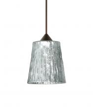 Besa Lighting RXP-5125SF-LED-BR-L - Besa Pendant Nico 4 Bronze Stone Silver Foil 1x5W LED, 15Ft. Cord