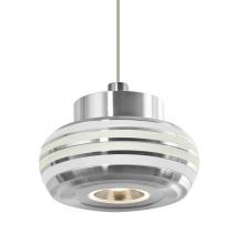 Besa Lighting RXP-FLOW00-FRCL-LED-SN - Besa, Flower Cord Pendant, Frost/Clear, Satin Nickel Finish, 1x3W LED