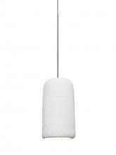 Besa Lighting RXP-GLIDEWH-LED-SN - Besa Glide Cord Pendant, White, Satin Nickel Finish, 1x2W LED