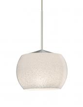 Besa Lighting RXP-KENOWH-LED-SN - Besa, Keno Cord Pendant, White Sand, Satin Nickel Finish, 1x3W LED