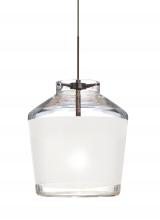 Besa Lighting RXP-PIC6WH-BR-L - Besa Pendant Pica 6 Bronze White Sand 1x50W Halogen, 15Ft. Cord