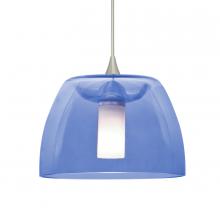 Besa Lighting RXP-SPURBL-SN-L - Besa Spur Cord Pendant, Blue, Satin Nickel Finish, 1x35W Halogen, 15Ft. Cord