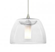 Besa Lighting RXP-SPURCL-SN-L - Besa Spur Cord Pendant, Clear, Satin Nickel Finish, 1x35W Halogen, 15Ft. Cord