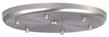 Besa Lighting T36X-SN - Besa 6-Light Round 120V Multiport Canopy, Satin Nickel