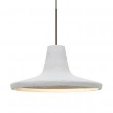 Besa Lighting X-MODUSWH-LED-BR-L - Besa Modus Cord Pendant For Multiport Canopy, White, Bronze Finish, 1x9W LED, 15Ft. C