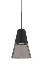 Besa Lighting X-TIMO6BS-LED-BR-L - Besa, Timo 6 Cord Pendant For Multiport Canopies,Smoke/Black, Bronze Finish, 1x9W LED