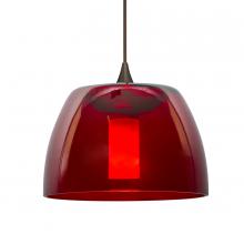 Besa Lighting XP-SPURRD-LED-BR-L - Besa Spur Cord Pendant, Red, Bronze Finish, 1x3W LED, 15Ft. Cord