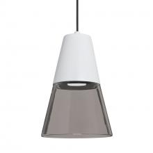 Besa Lighting XP-TIMO6WS-LED-BK - Besa Timo 6 Pendant,Smoke/White, Black Finish, 1x9W LED