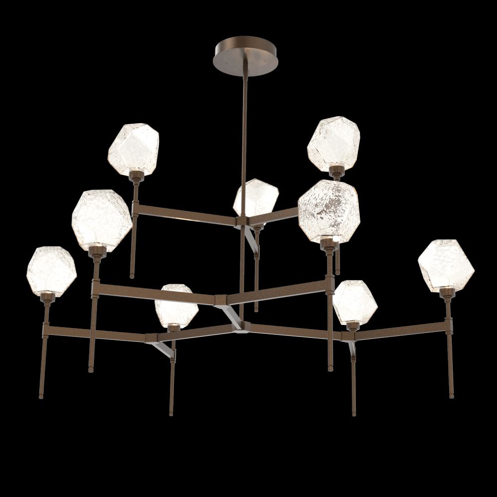 Gem Round Chandelier-55-Flat Bronze